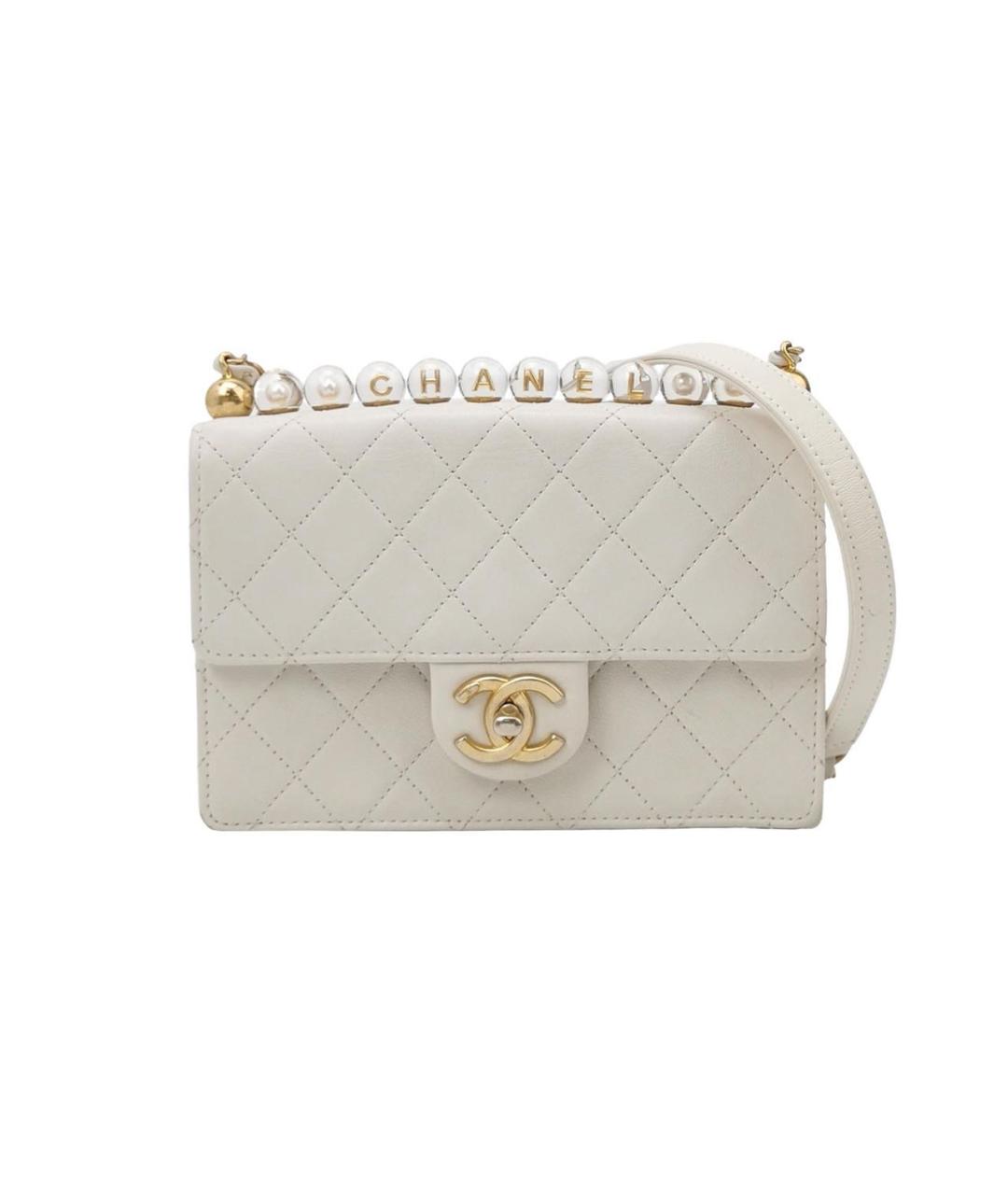 CHANEL Белая кожаная сумка через плечо, фото 1