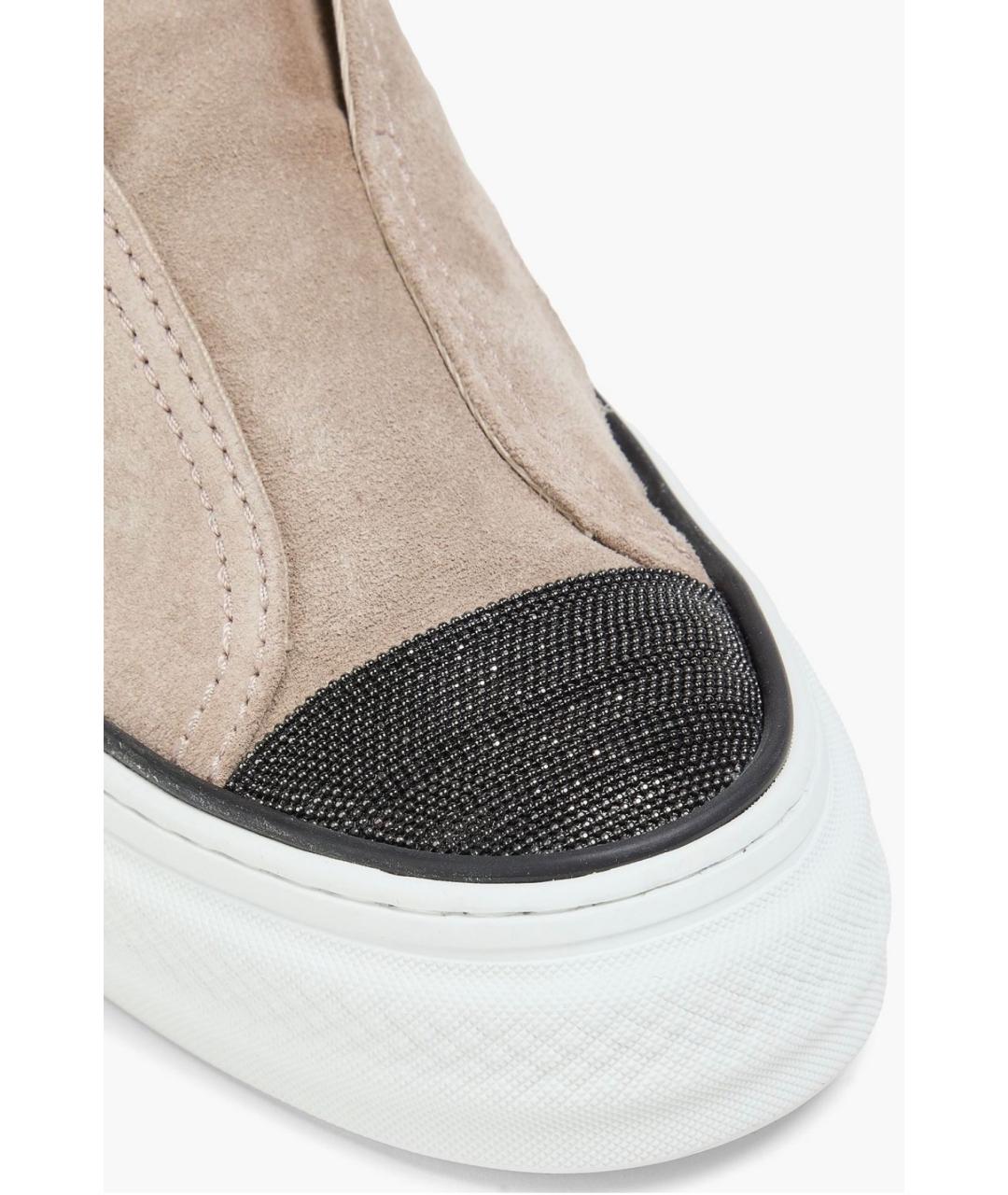 BRUNELLO CUCINELLI Коричневые замшевые слипоны, фото 4