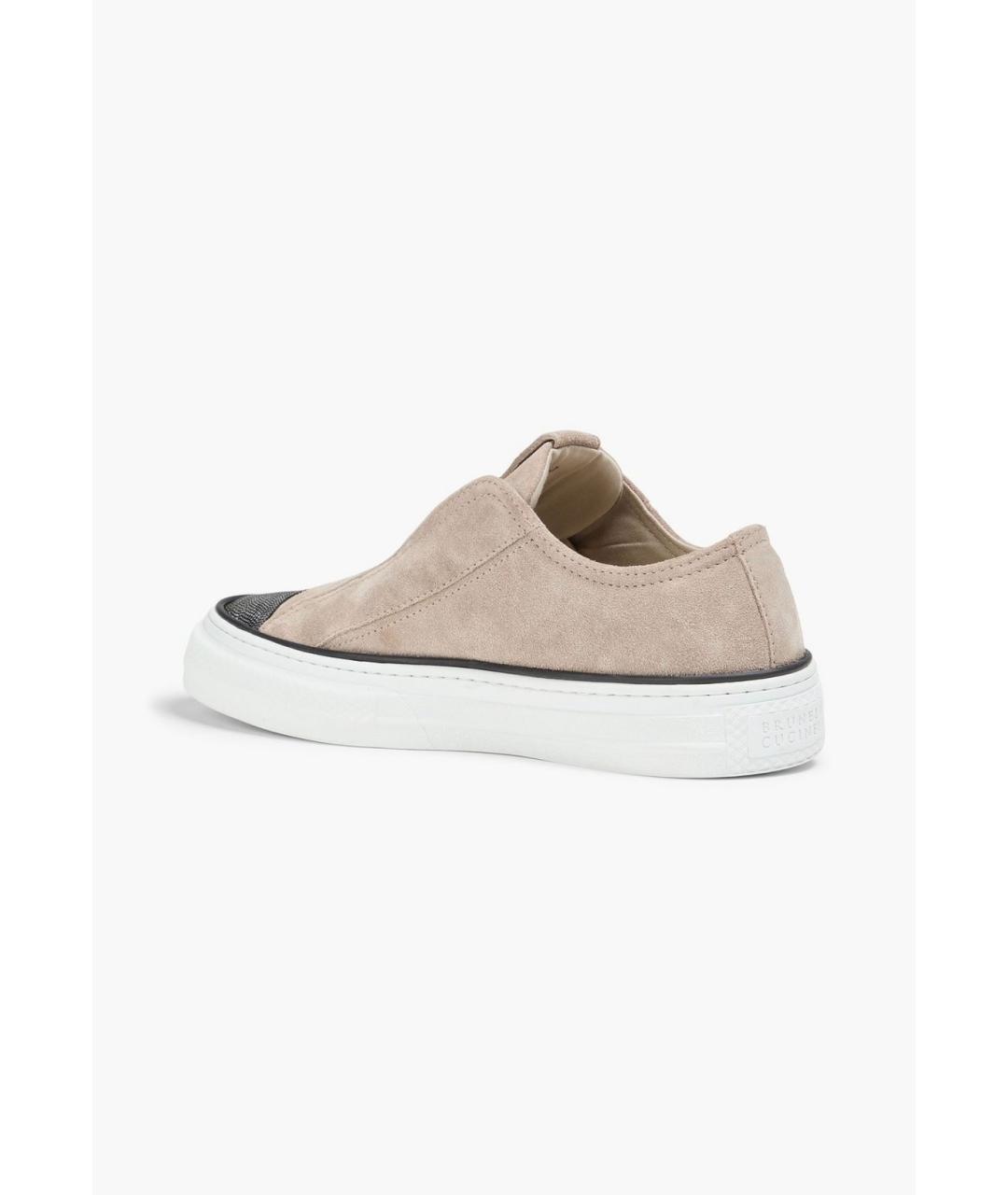 BRUNELLO CUCINELLI Коричневые замшевые слипоны, фото 3