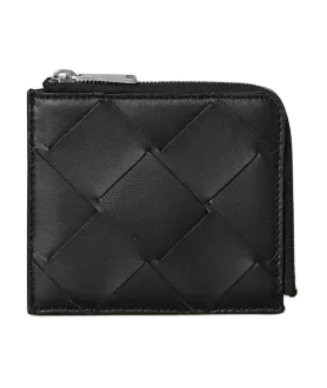 BOTTEGA VENETA Черный кожаный кошелек, фото 1