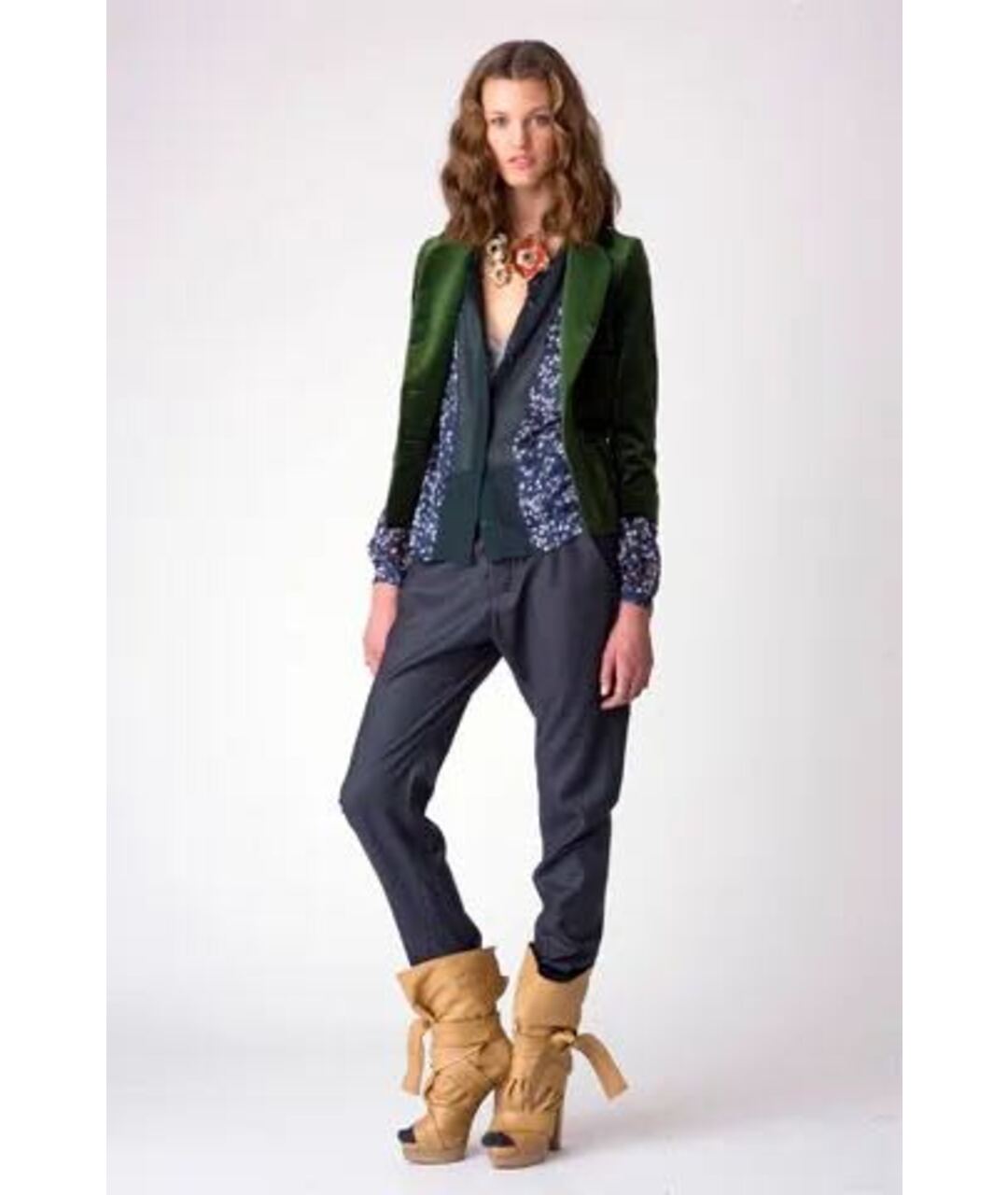 CHLOE Зеленый бархатный жакет/пиджак, фото 6