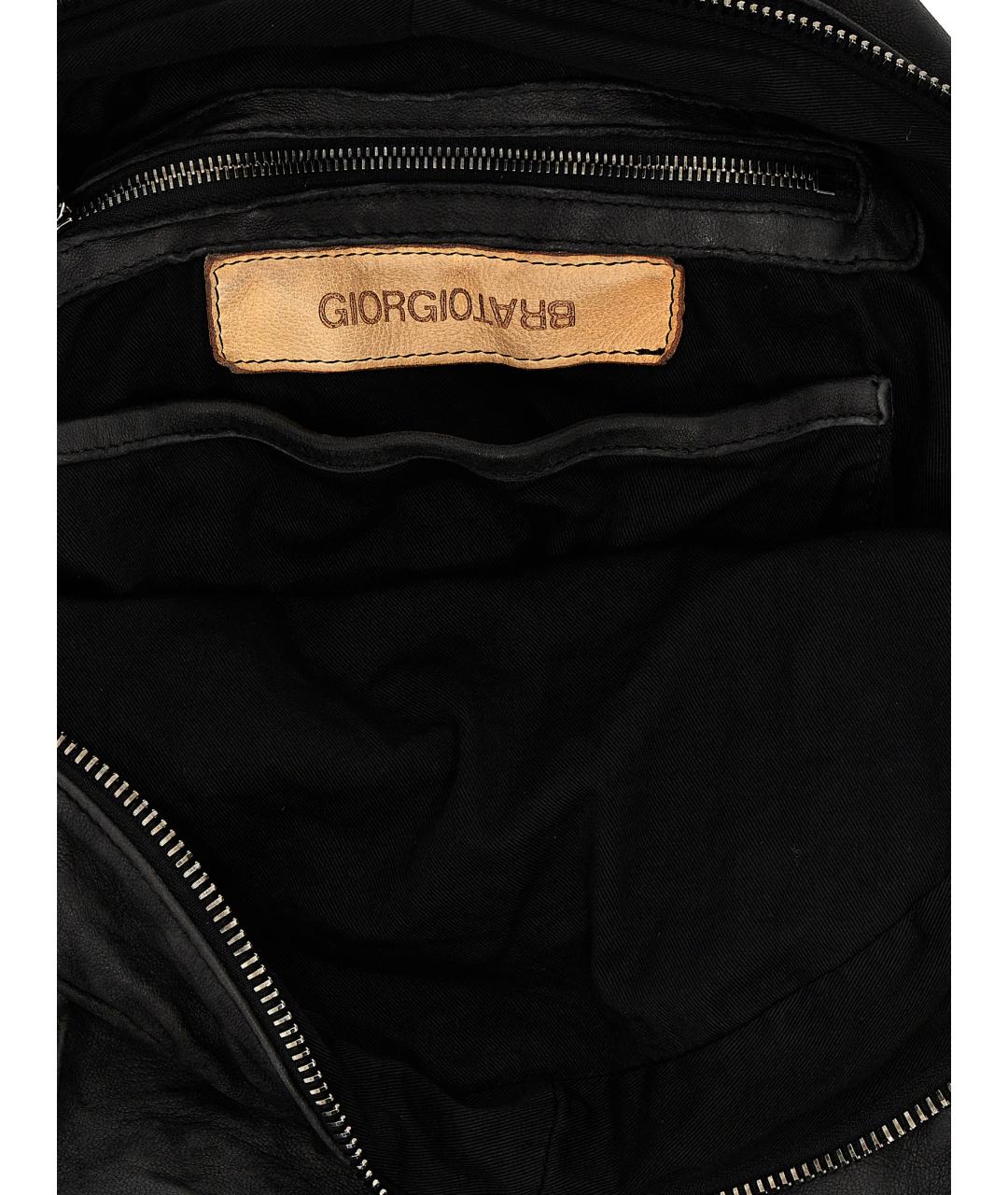 GIORGIO BRATO Черный кожаный рюкзак, фото 4