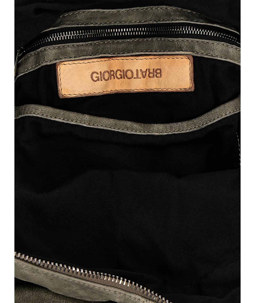 GIORGIO BRATO Серый замшевый рюкзак, фото 4