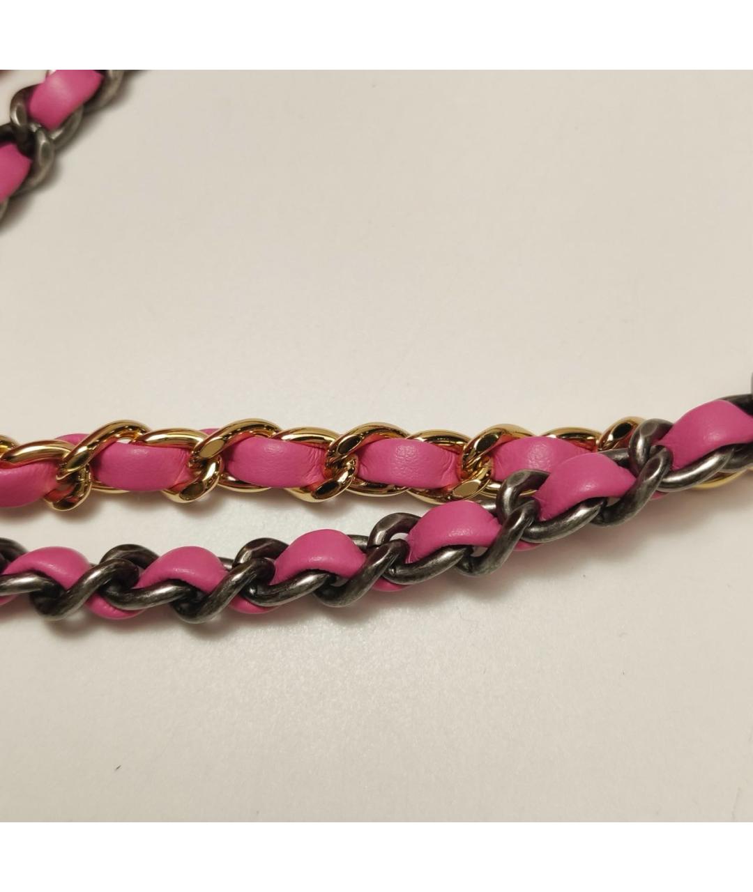 CHANEL Розовая кожаная сумка через плечо, фото 8