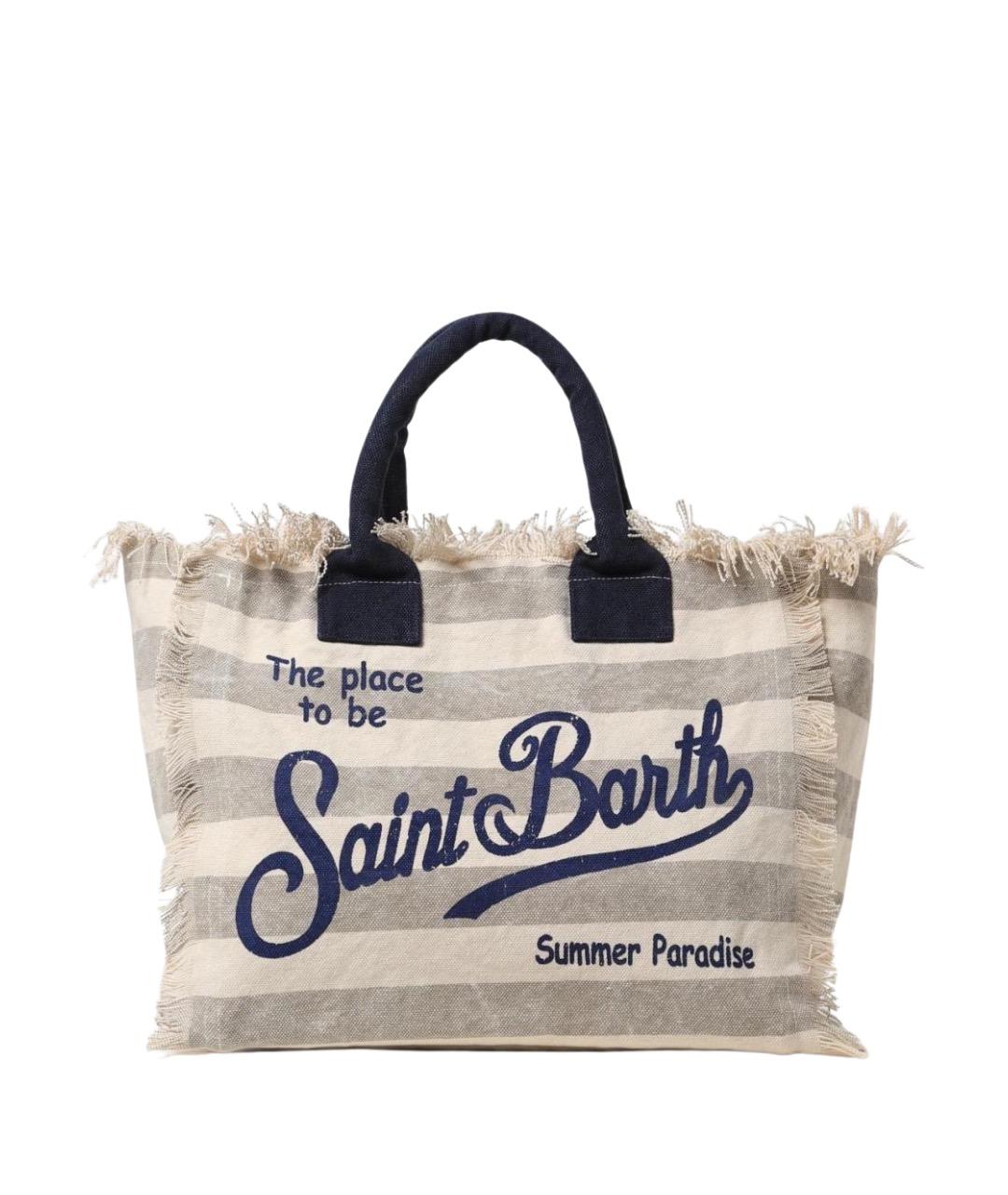 MC2 SAINT BARTH Бежевая тканевая сумка тоут, фото 1