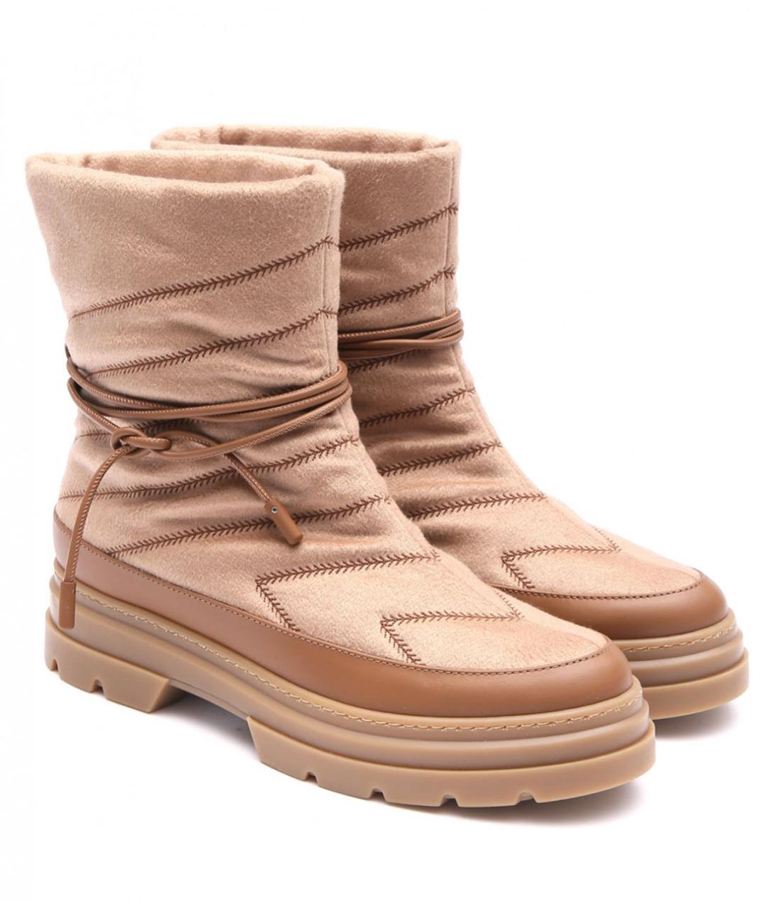 MAX MARA Бежевые текстильные полусапоги, фото 2