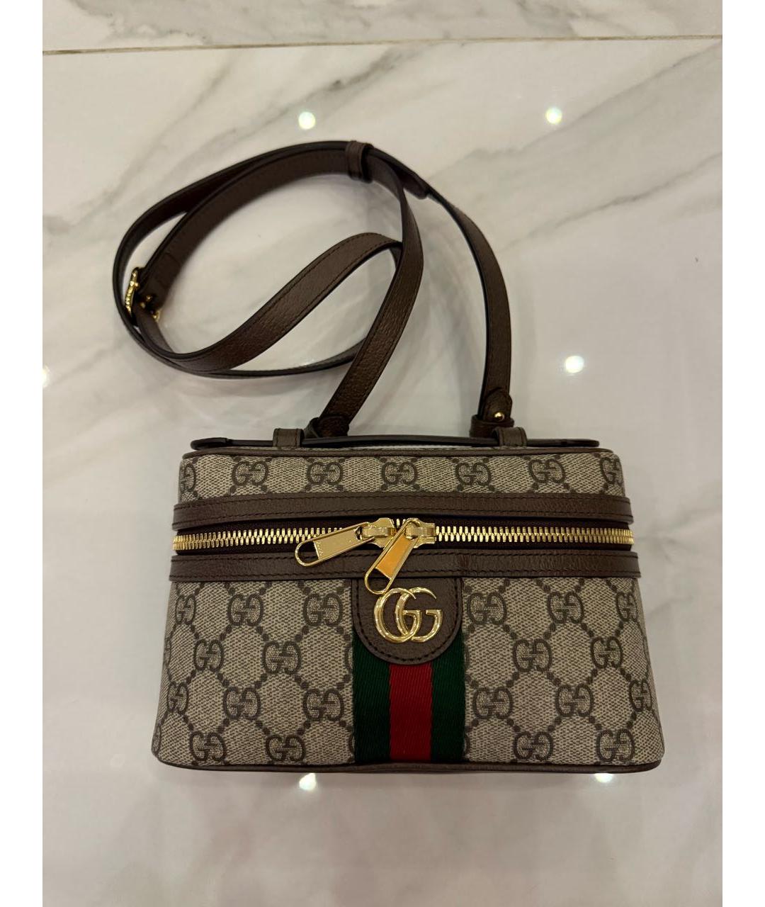 GUCCI Коричневая кожаная сумка через плечо, фото 8