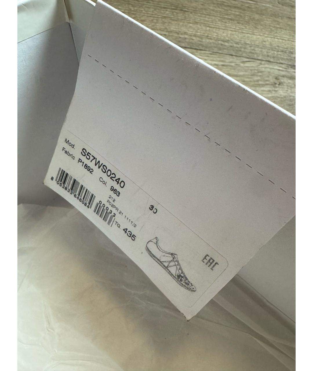 MAISON MARGIELA Антрацитовые замшевые низкие кроссовки / кеды, фото 7