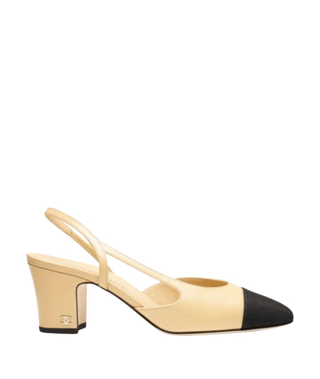 CHANEL Бежевые кожаные туфли, фото 1