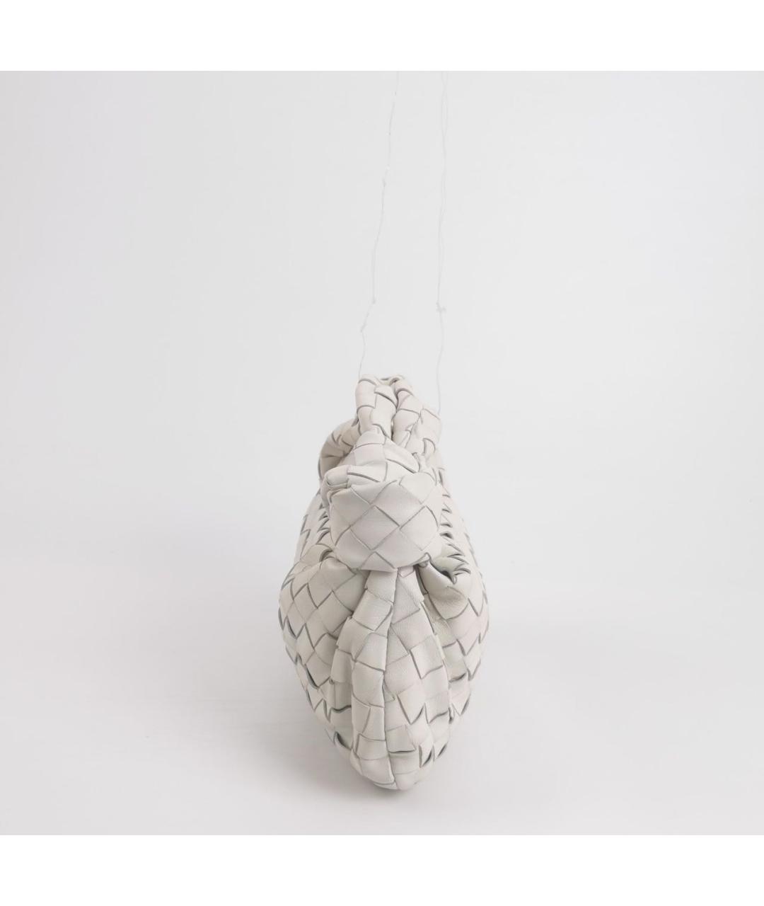 BOTTEGA VENETA Белая кожаная сумка с короткими ручками, фото 3