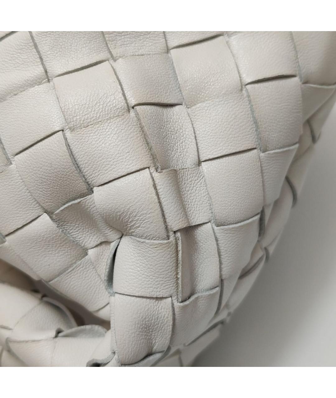 BOTTEGA VENETA Белая кожаная сумка с короткими ручками, фото 7