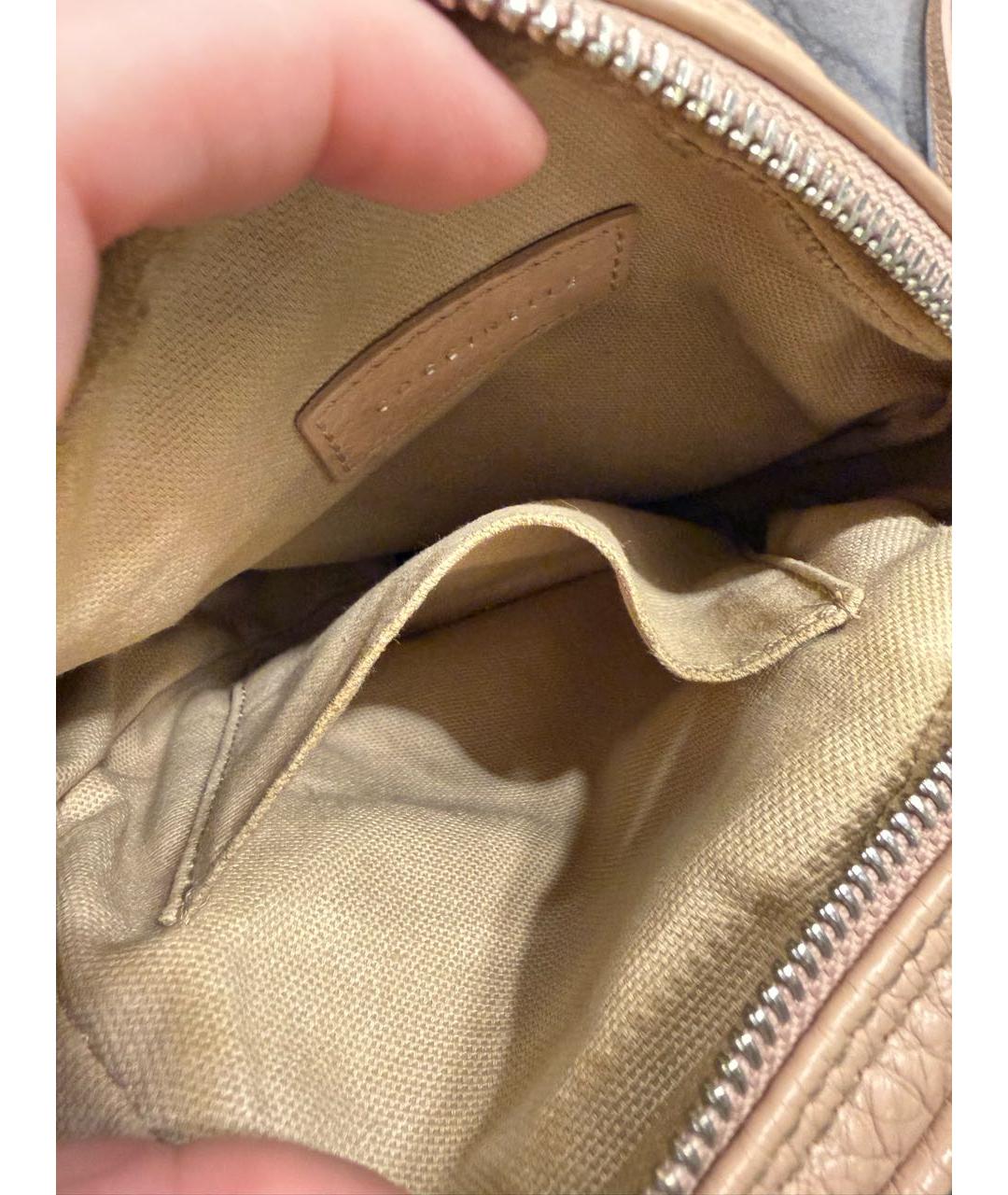 COCCINELLE Бежевая кожаная сумка через плечо, фото 4