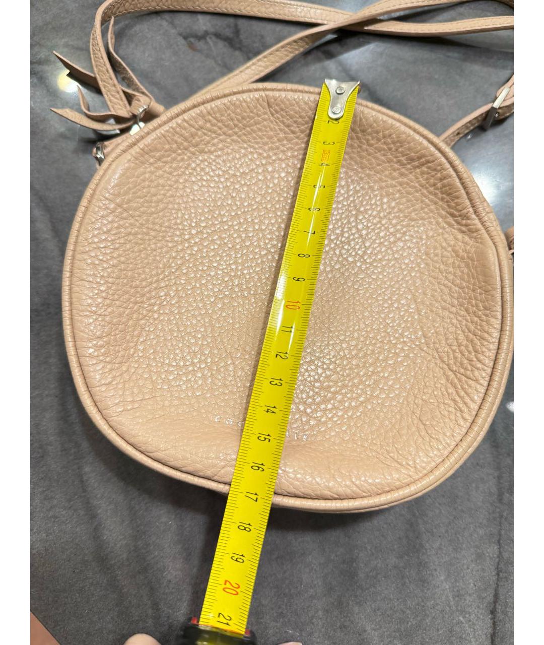 COCCINELLE Бежевая кожаная сумка через плечо, фото 5