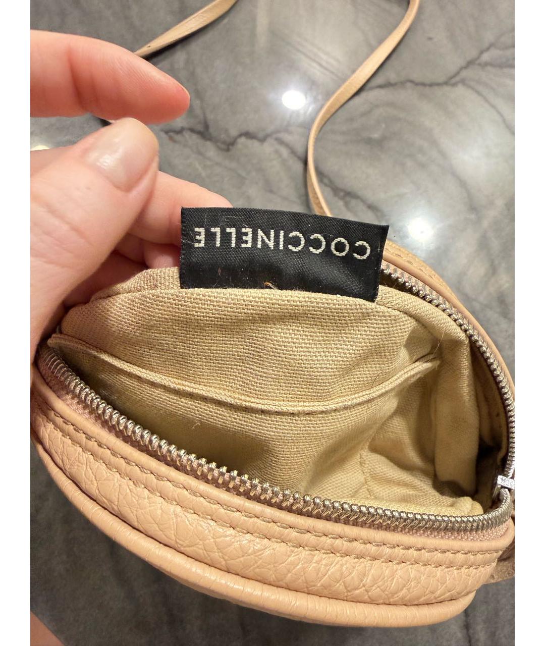 COCCINELLE Бежевая кожаная сумка через плечо, фото 6