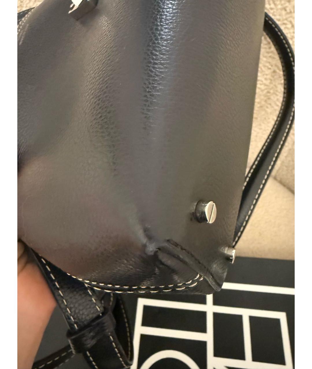 TOTEME Черная кожаная сумка через плечо, фото 5