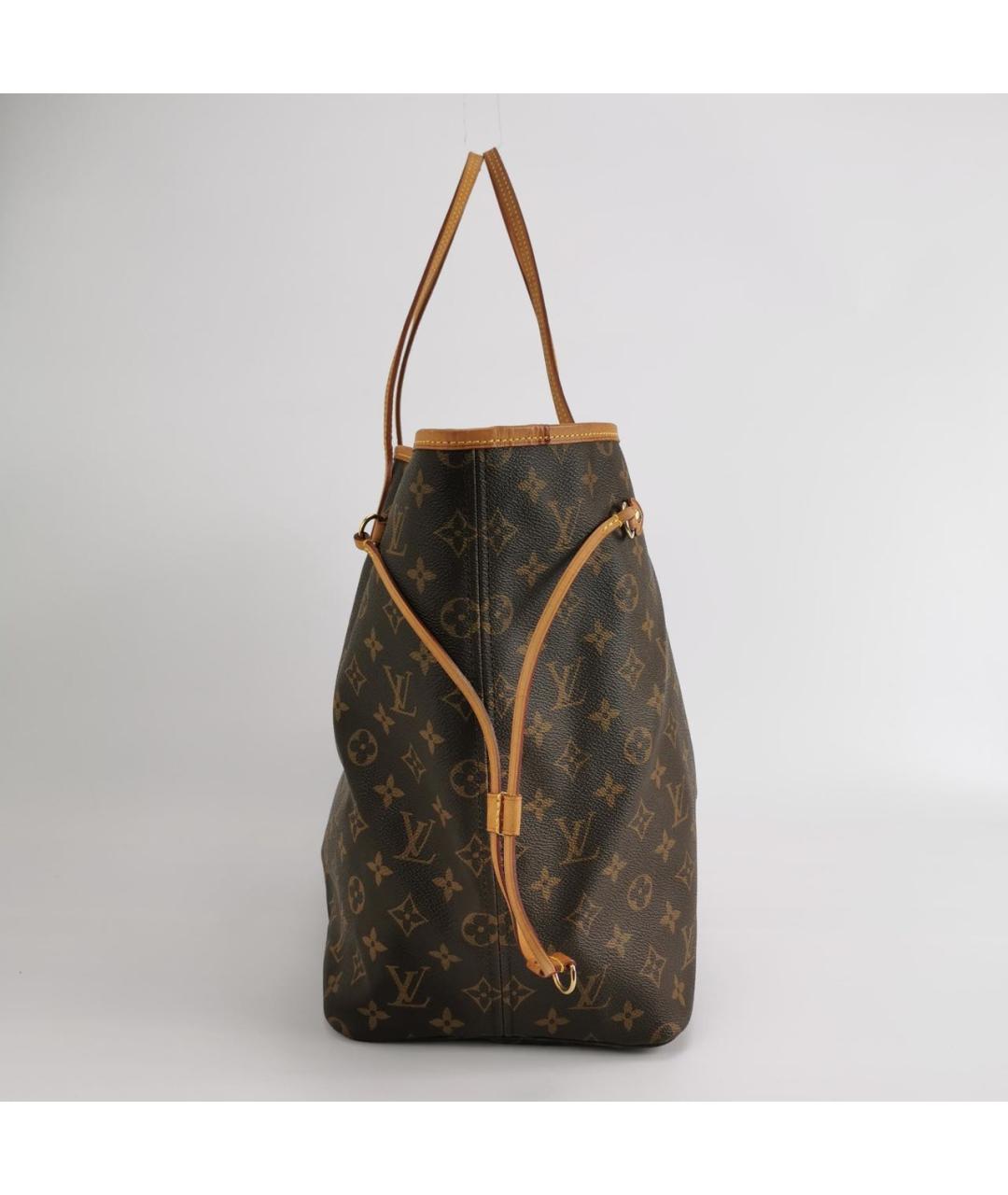 LOUIS VUITTON Коричневая кожаная сумка тоут, фото 3