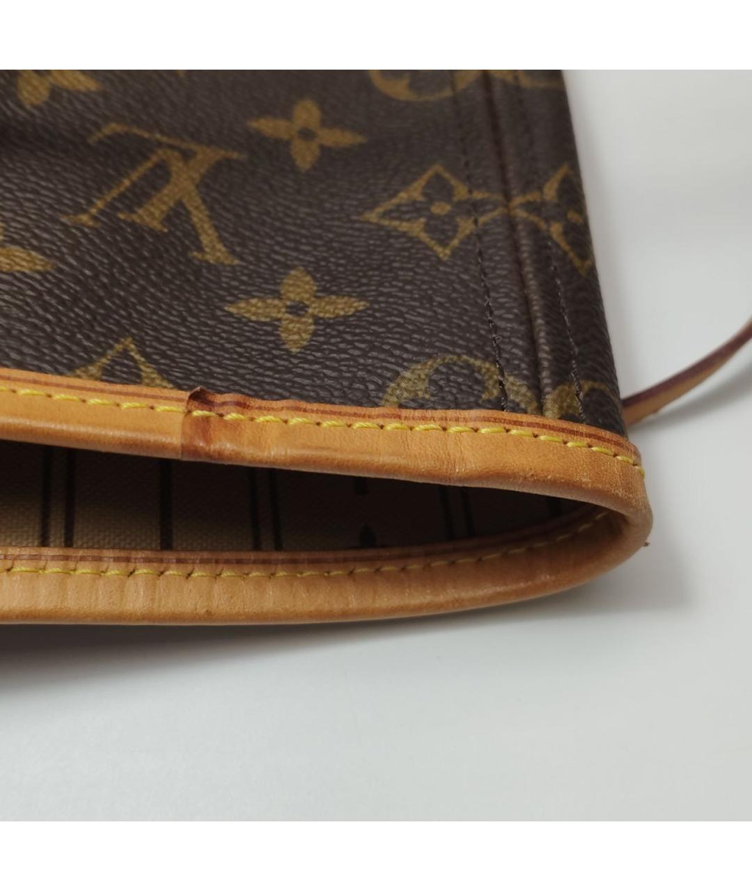 LOUIS VUITTON Коричневая кожаная сумка тоут, фото 8