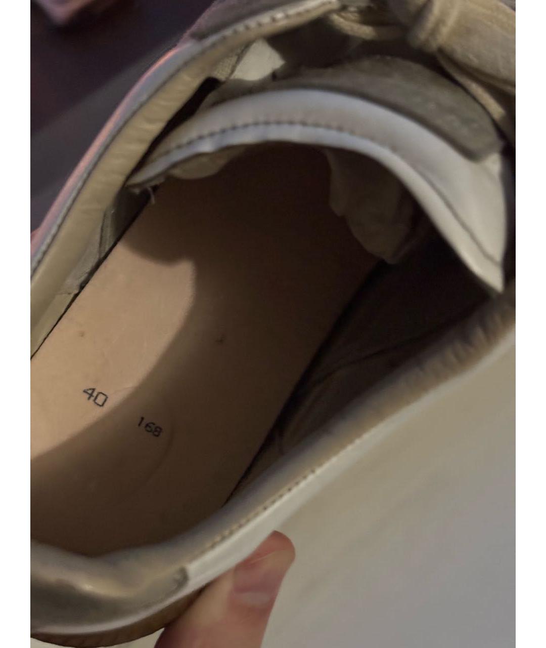 MAISON MARGIELA Белые кожаные низкие кроссовки / кеды, фото 6