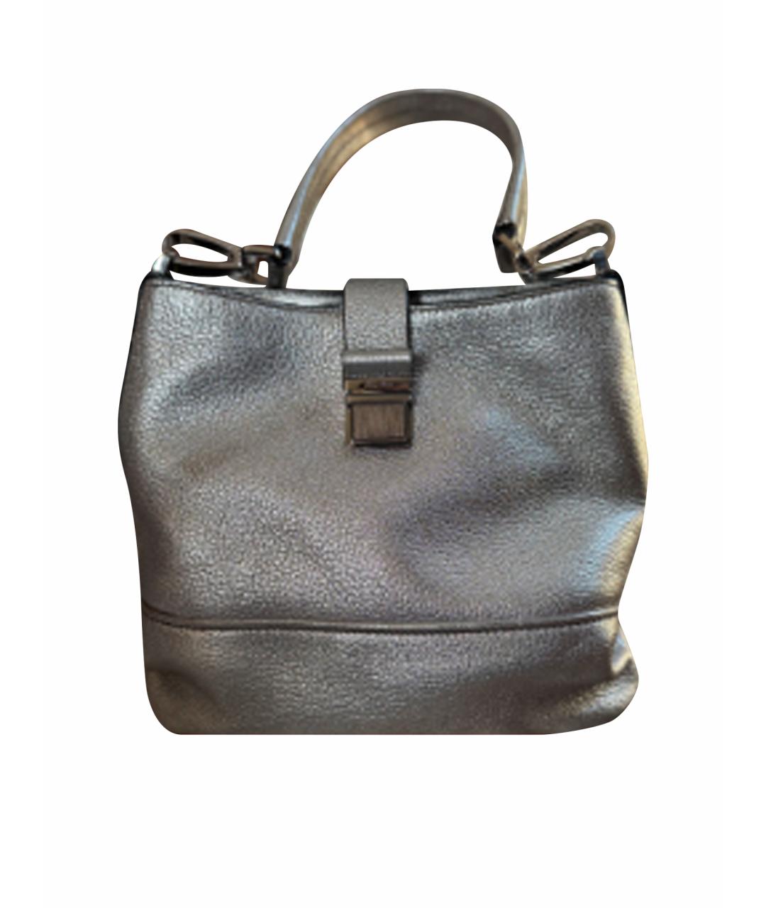 MIU MIU Серебряная кожаная сумка через плечо, фото 1