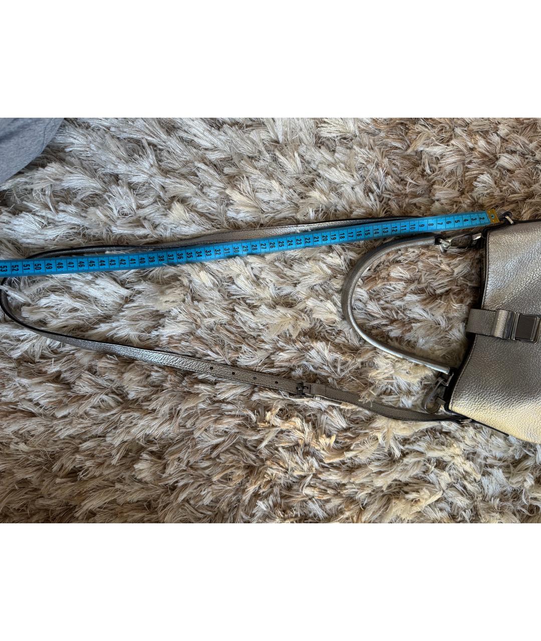 MIU MIU Серебряная кожаная сумка через плечо, фото 6