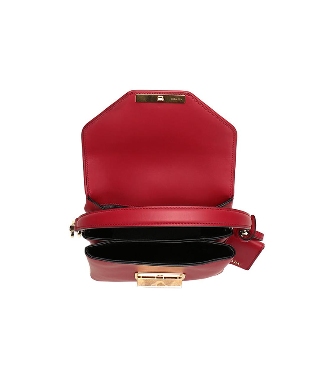PRADA Красная кожаная сумка с короткими ручками, фото 6