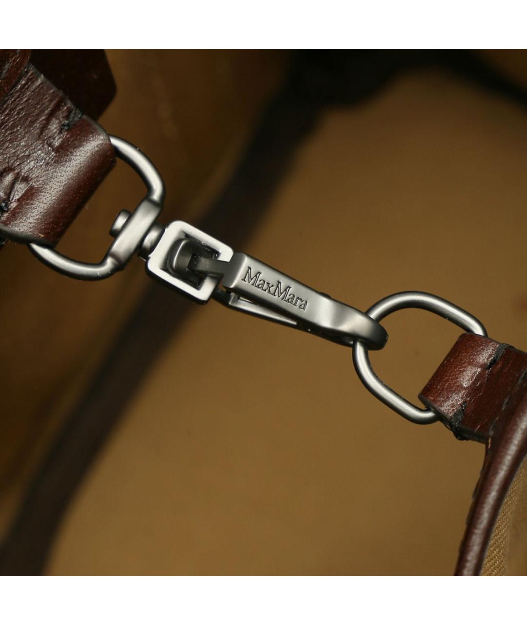 MAX MARA Бежевая кожаная сумка через плечо, фото 5