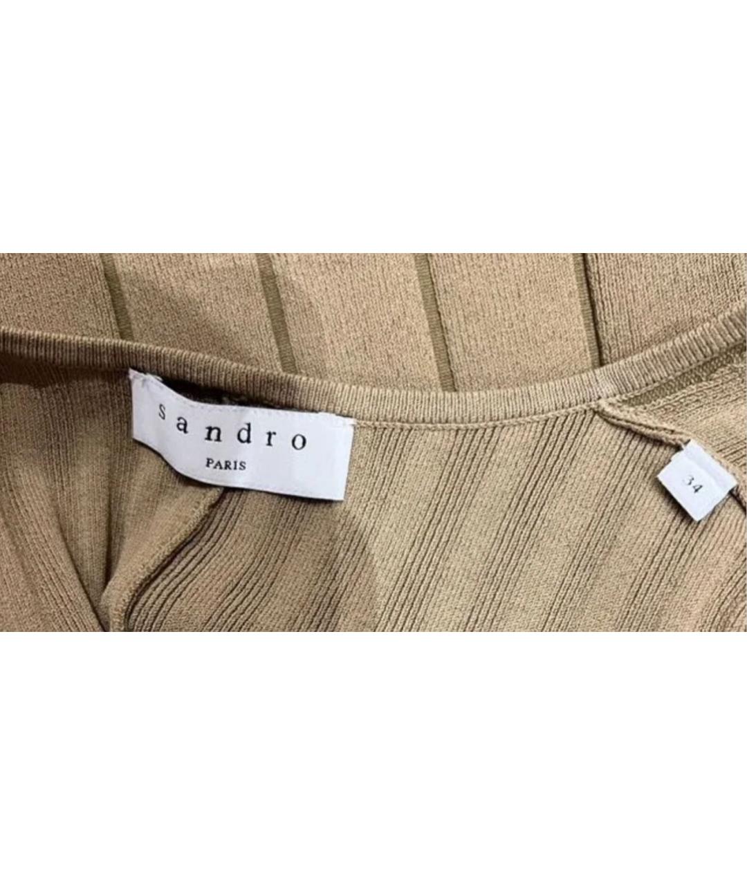 SANDRO Хаки вискозное повседневное платье, фото 3