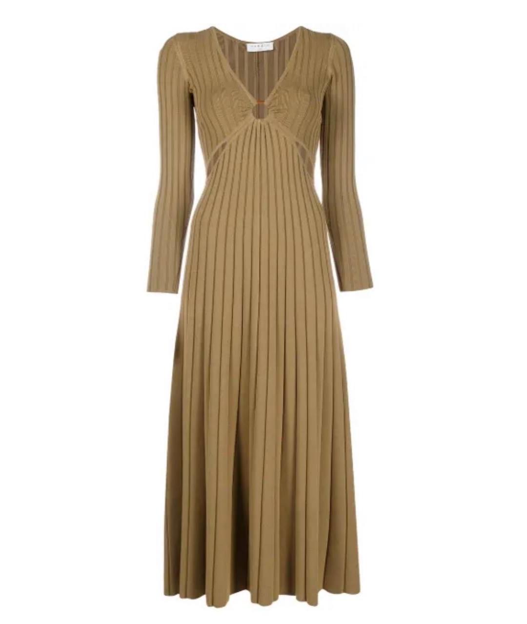 SANDRO Хаки вискозное повседневное платье, фото 4