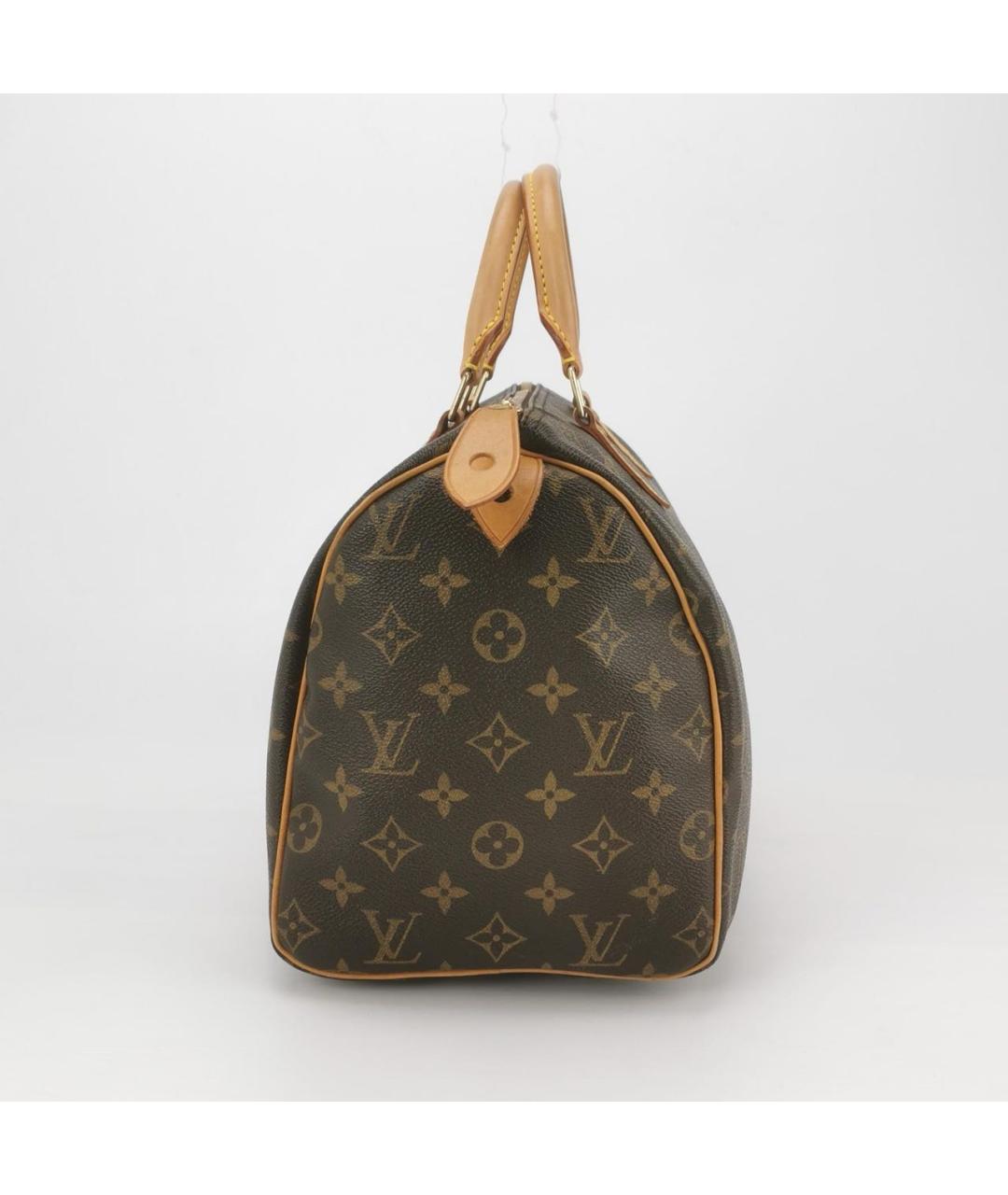 LOUIS VUITTON Коричневая кожаная сумка с короткими ручками, фото 2