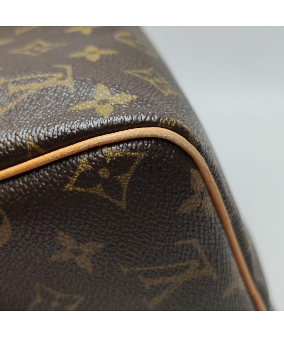 LOUIS VUITTON Коричневая кожаная сумка с короткими ручками, фото 7