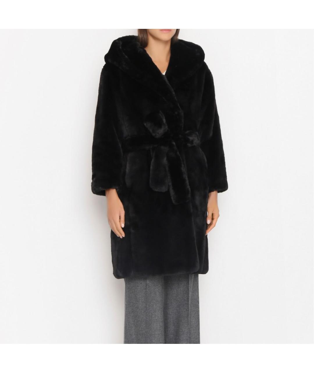 'S MAX MARA Черная синтетическая шуба, фото 6