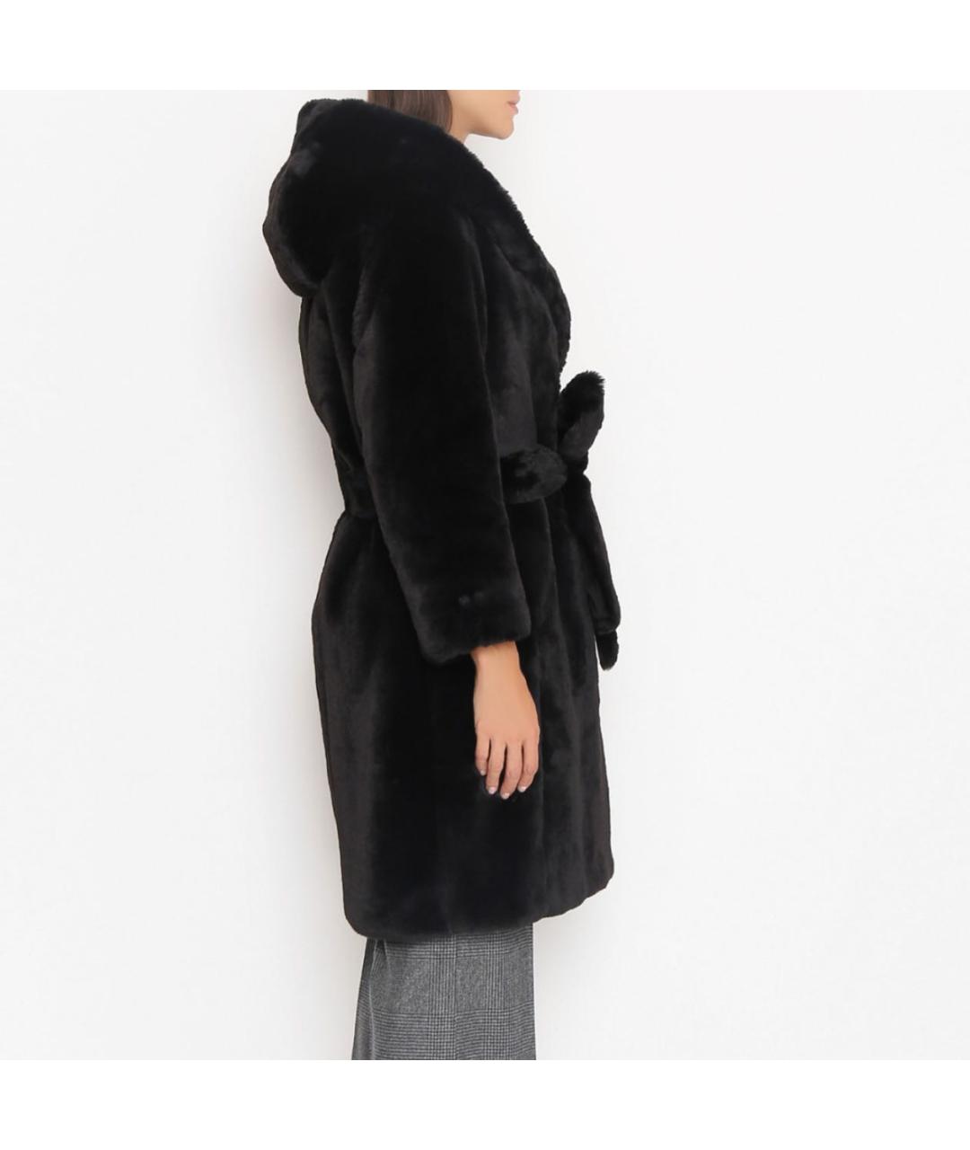 'S MAX MARA Черная синтетическая шуба, фото 3