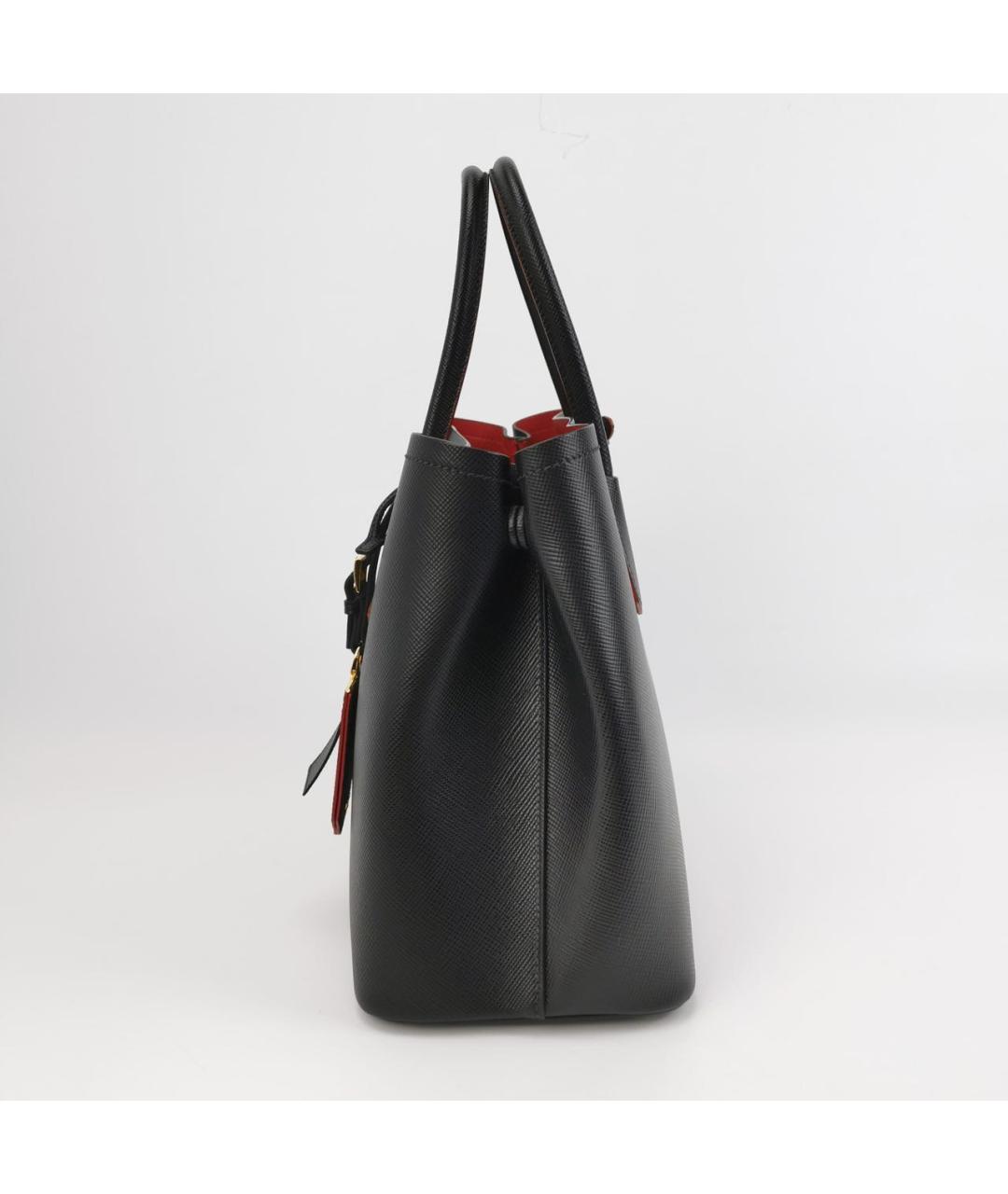 PRADA Черная кожаная сумка с короткими ручками, фото 2