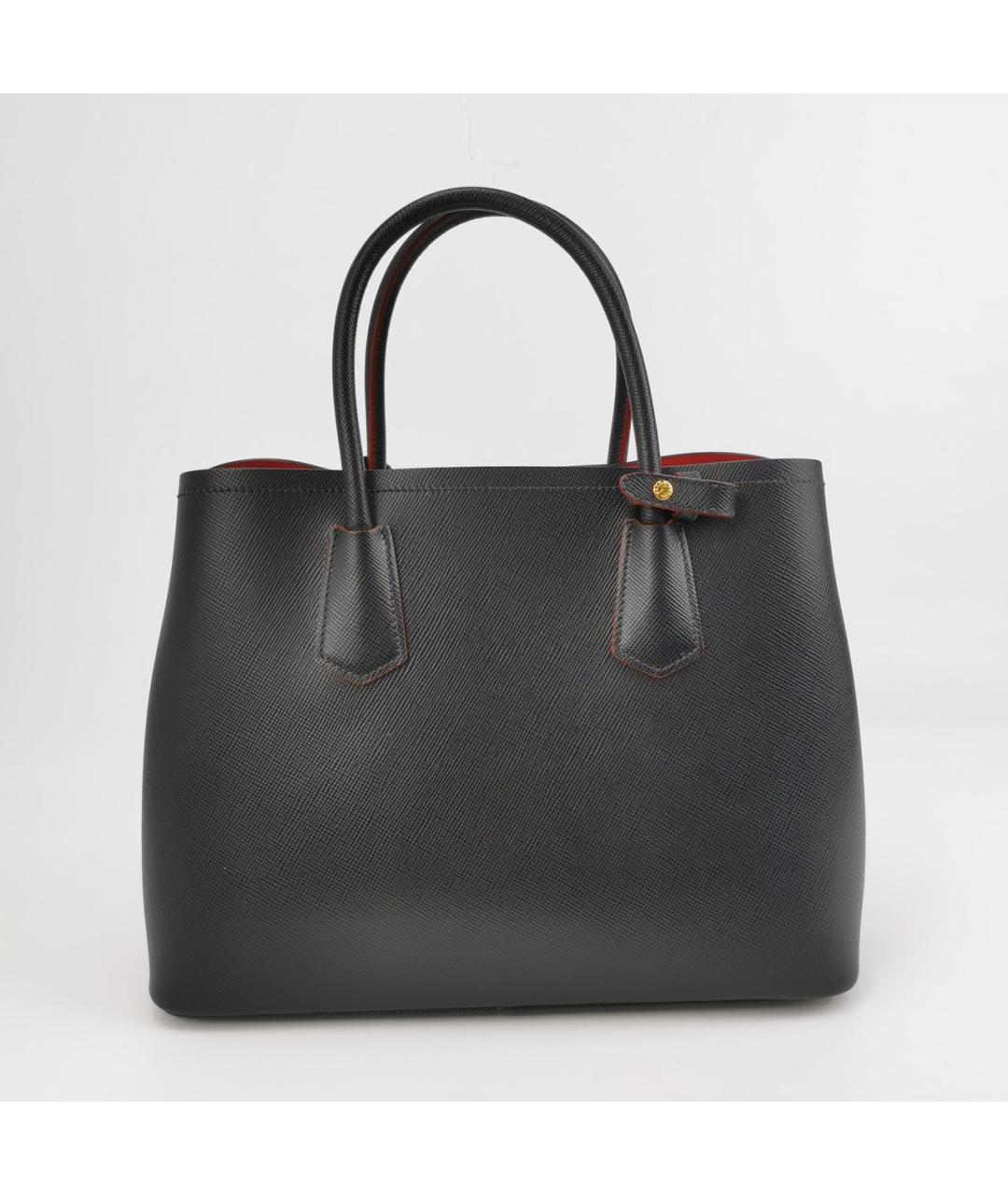 PRADA Черная кожаная сумка с короткими ручками, фото 4