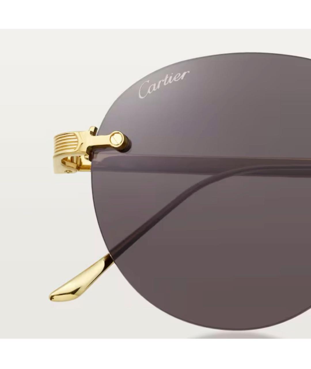 CARTIER Золотые металлические солнцезащитные очки, фото 2