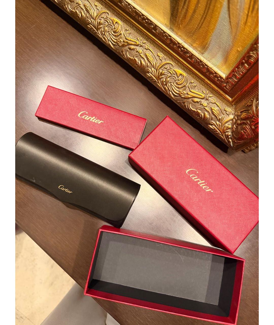 CARTIER Золотые металлические солнцезащитные очки, фото 7