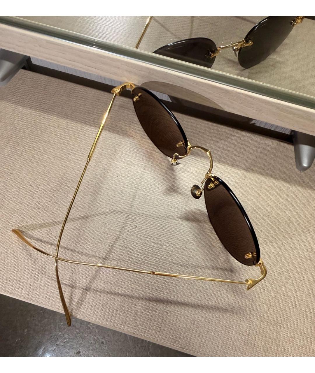 CARTIER Золотые металлические солнцезащитные очки, фото 6