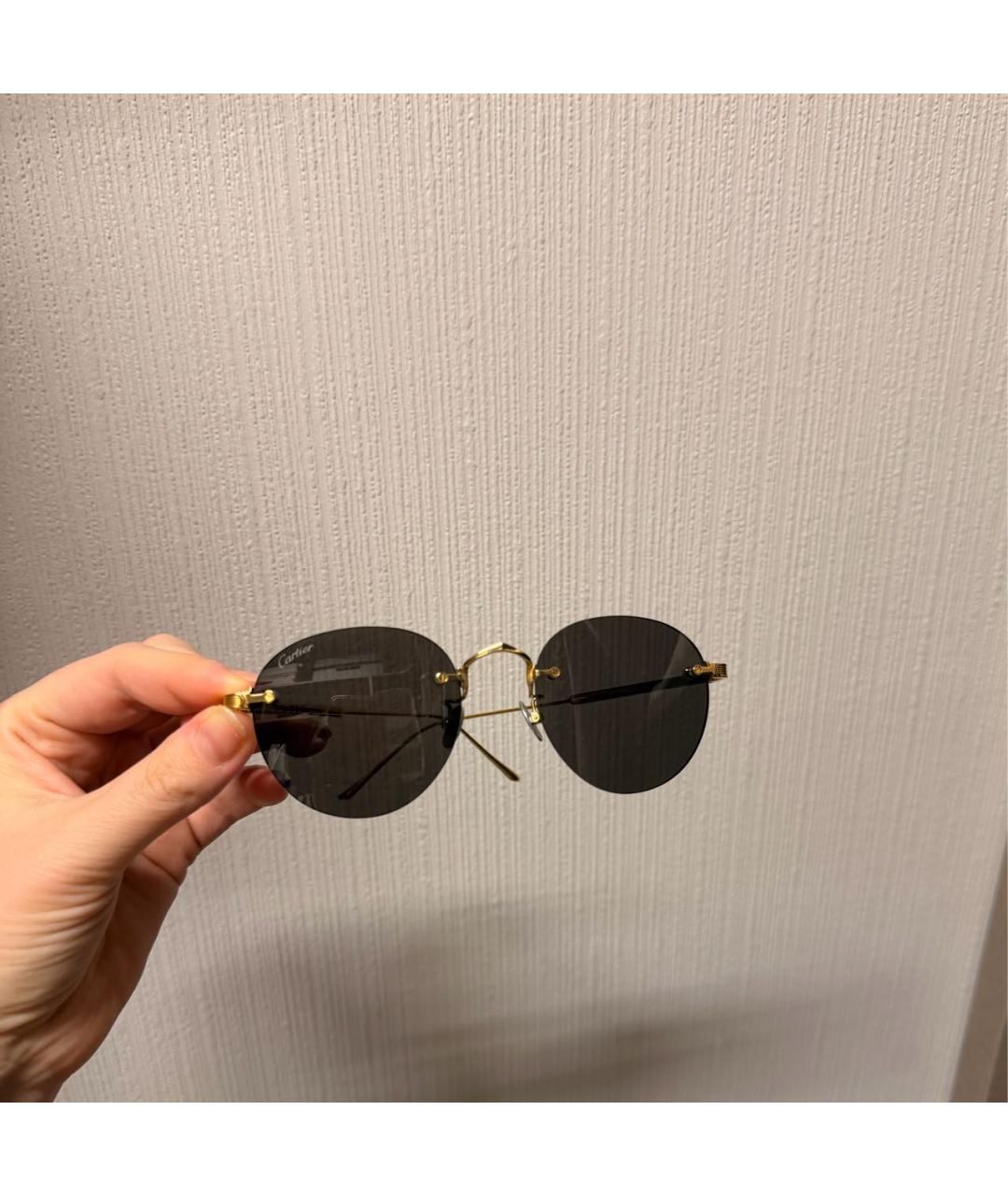 CARTIER Золотые металлические солнцезащитные очки, фото 4