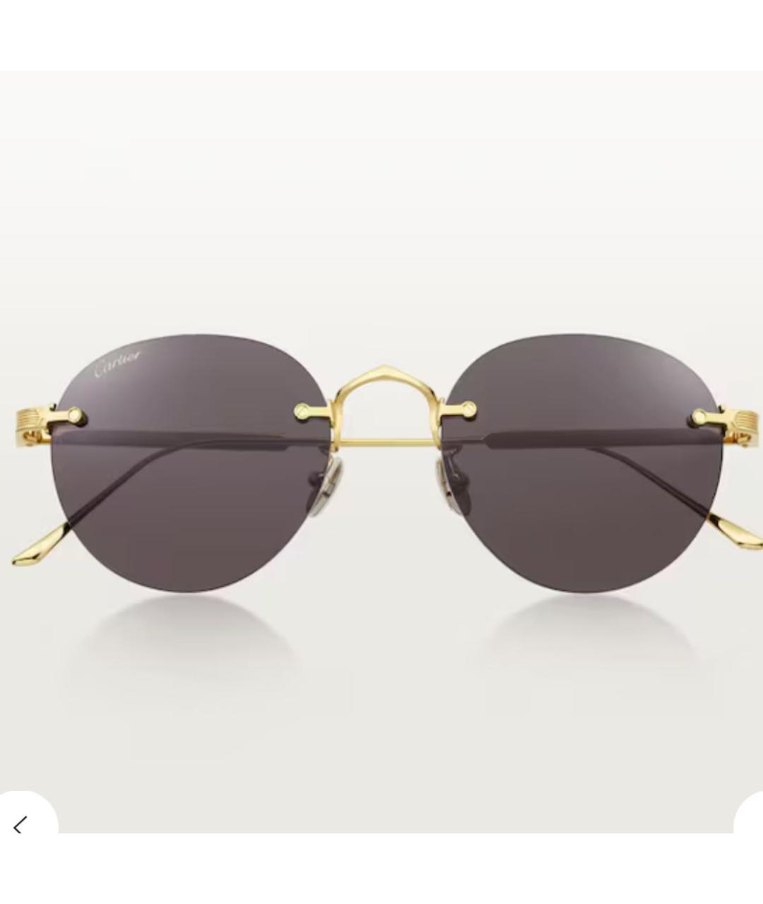 CARTIER Золотые металлические солнцезащитные очки, фото 3