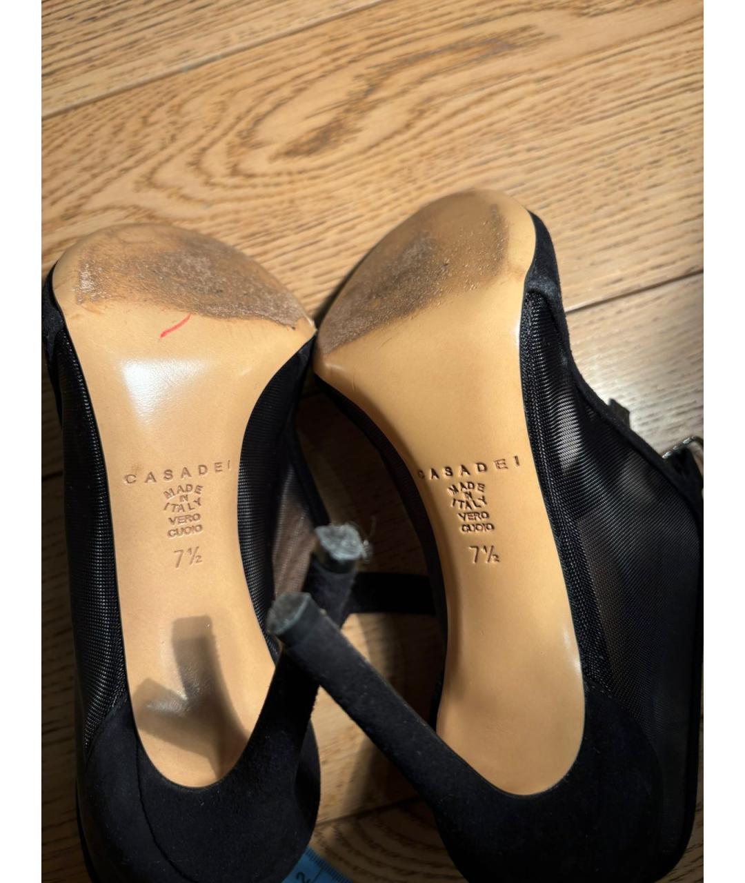 CASADEI Черные текстильные босоножки, фото 5