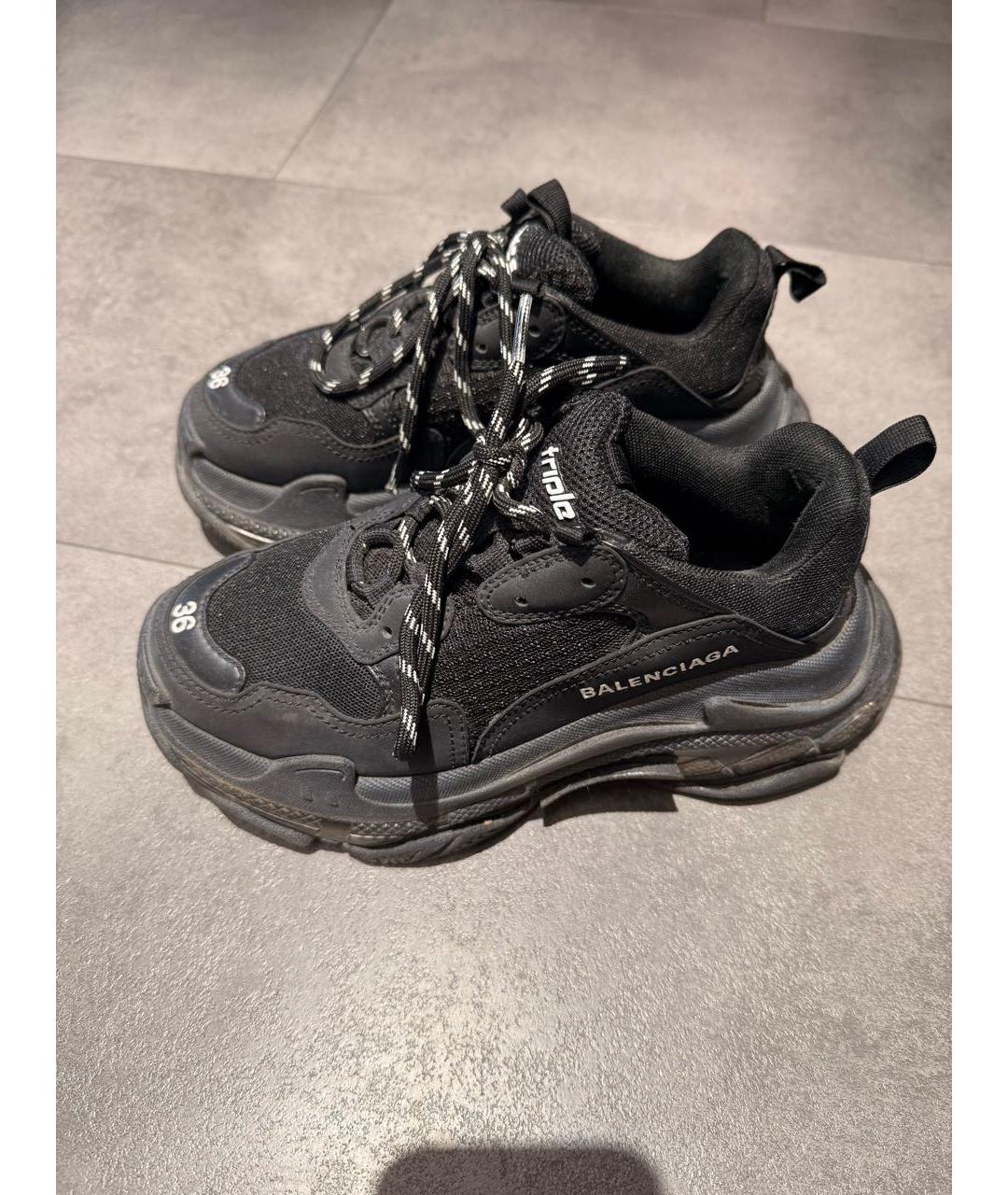 BALENCIAGA Черные текстильные кроссовки, фото 6