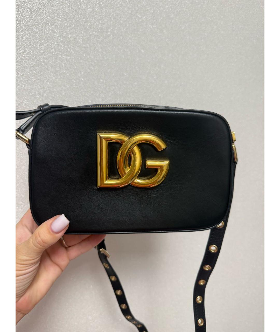 DOLCE&GABBANA Черная кожаная сумка через плечо, фото 5