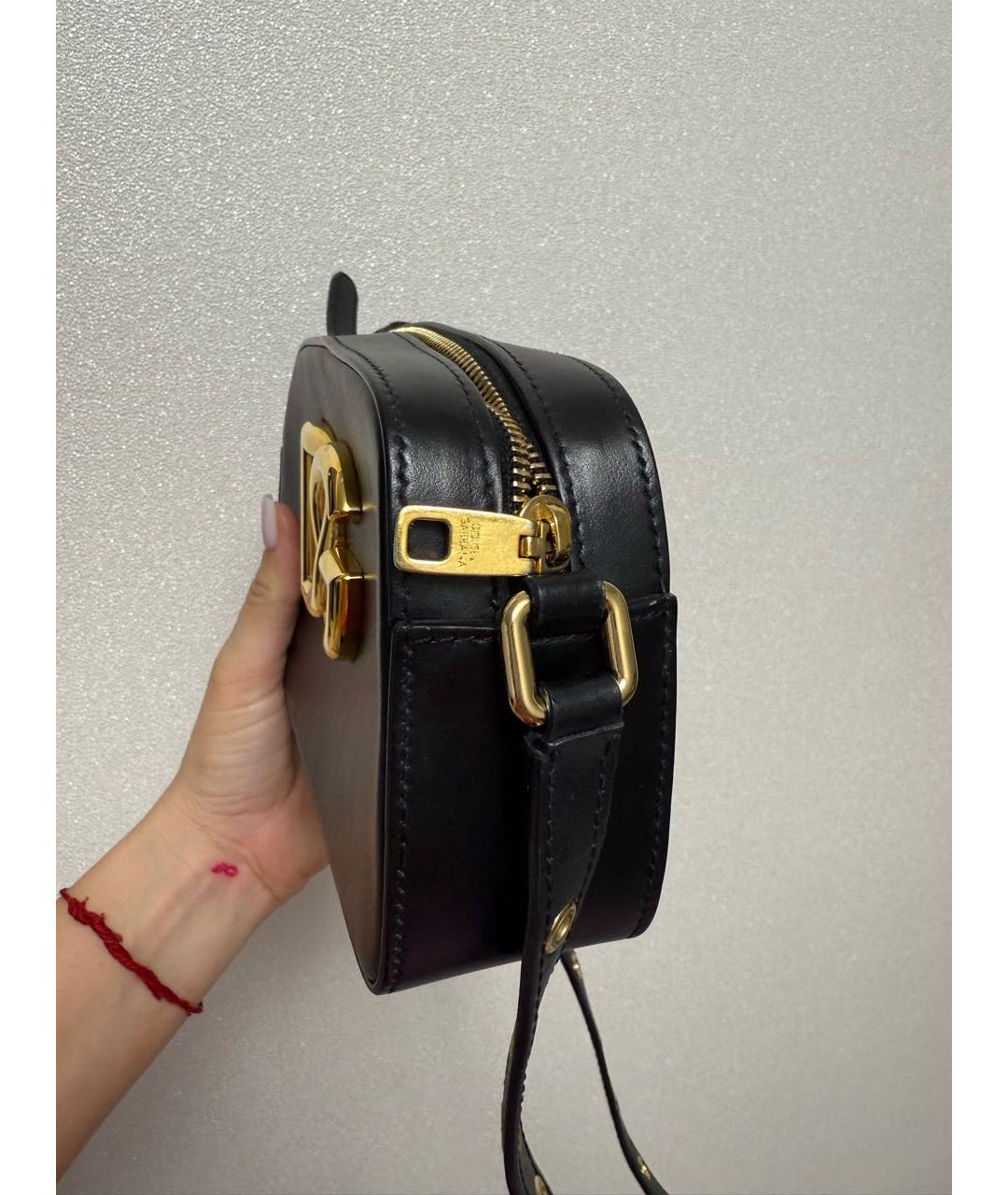 DOLCE&GABBANA Черная кожаная сумка через плечо, фото 2