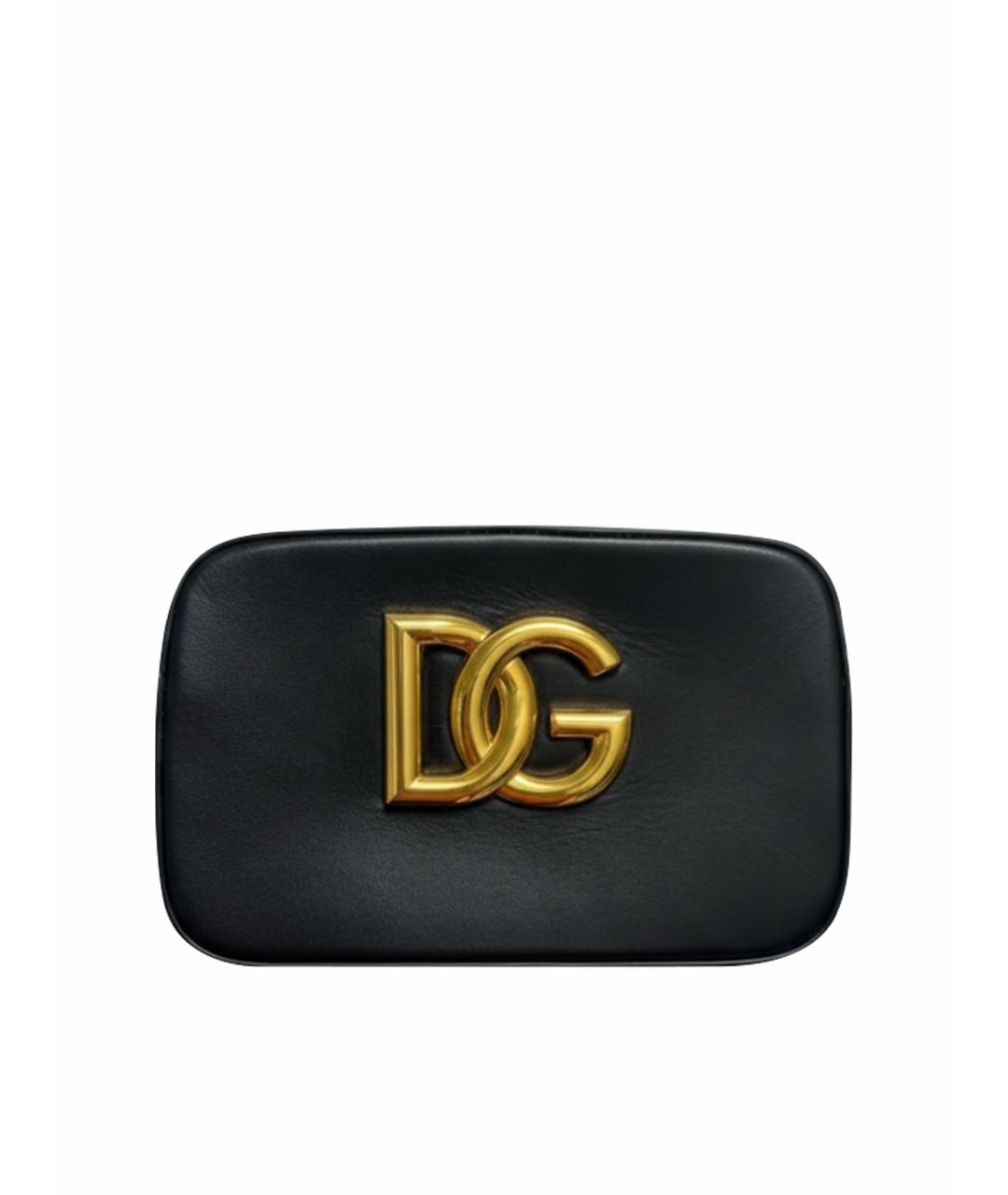 DOLCE&GABBANA Черная кожаная сумка через плечо, фото 1