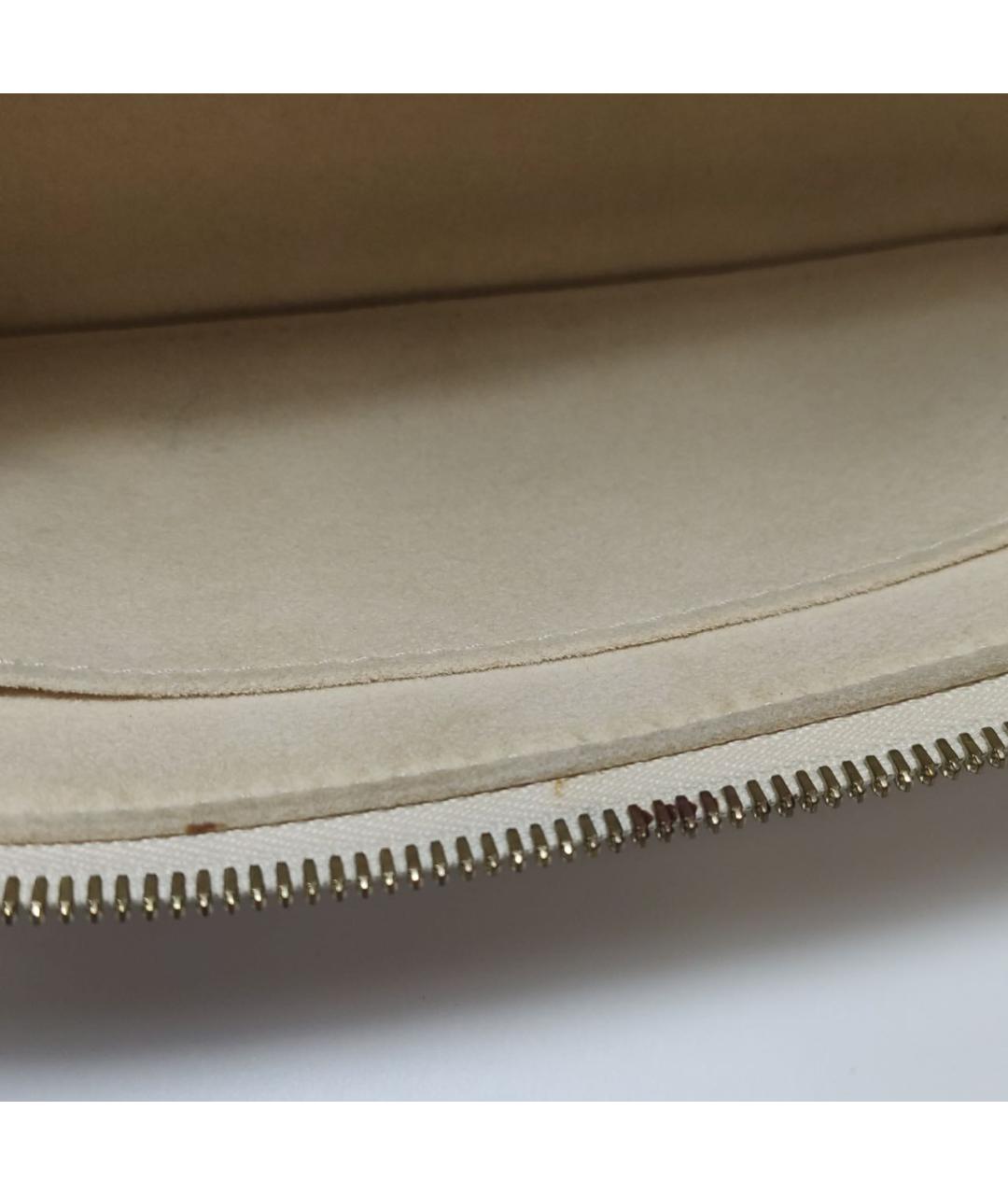 LOUIS VUITTON Бежевая кожаная сумка через плечо, фото 7