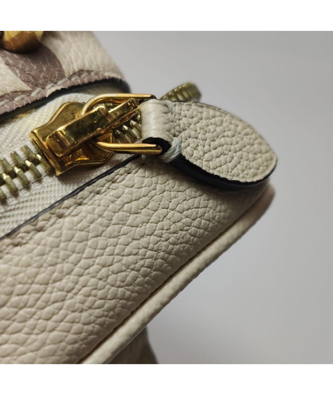 LOUIS VUITTON Бежевая кожаная сумка через плечо, фото 8