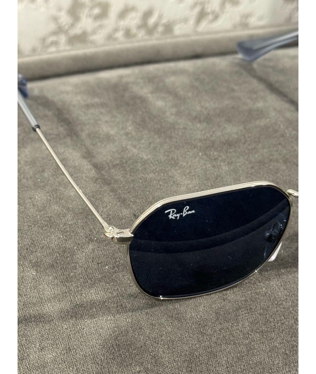 RAY BAN Серебряные металлические солнцезащитные очки, фото 3