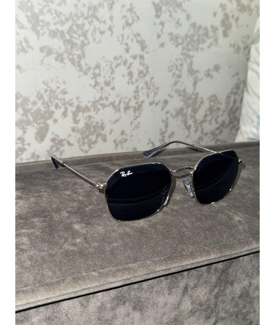 RAY BAN Серебряные металлические солнцезащитные очки, фото 2