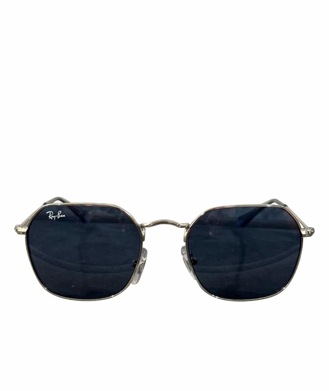RAY BAN Серебряные металлические солнцезащитные очки, фото 1