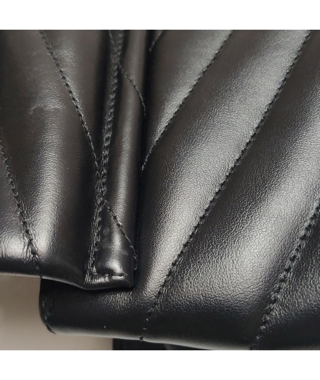 SAINT LAURENT Черная кожаная сумка через плечо, фото 5